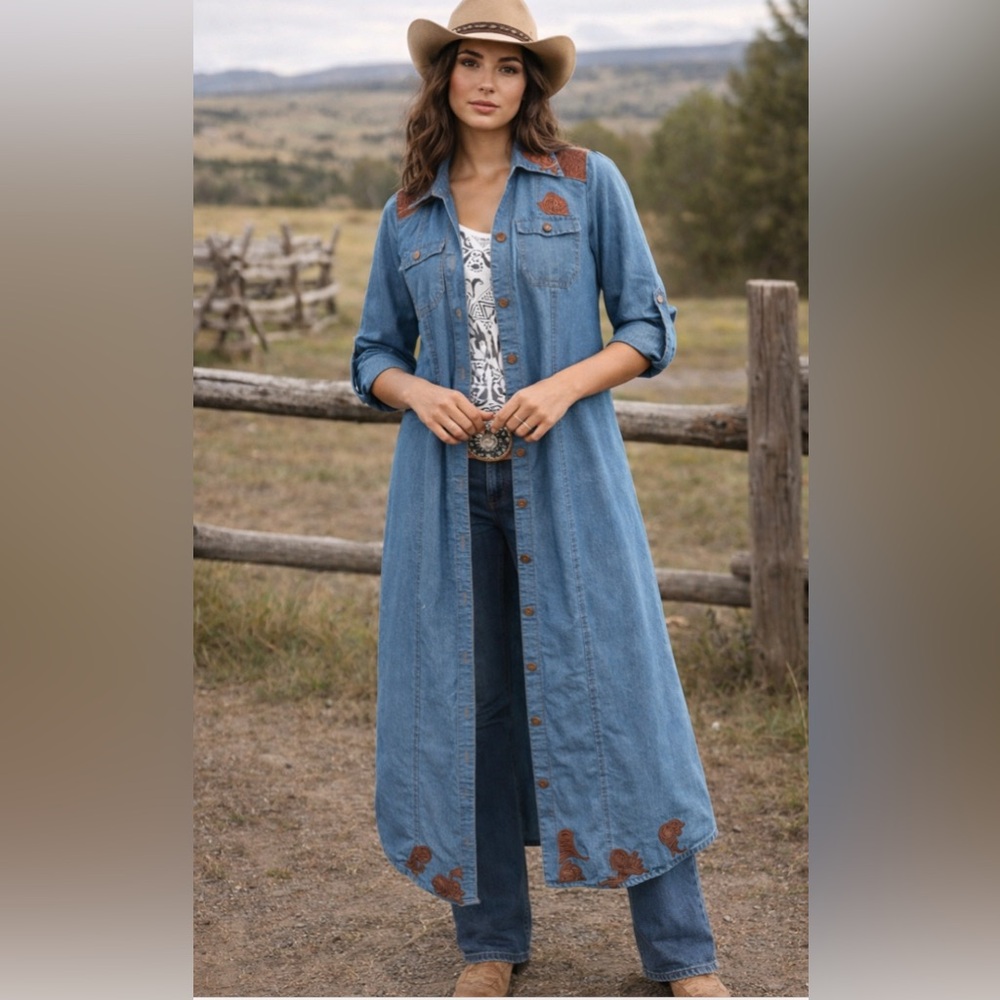 Blue Denim Maxi Dress